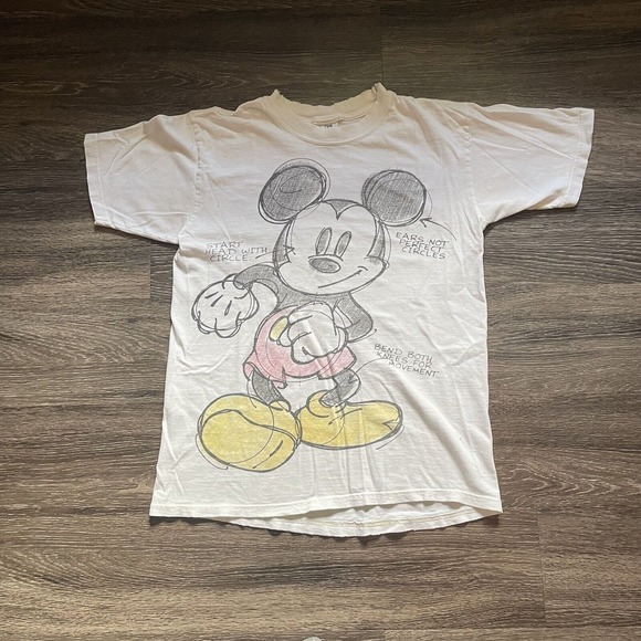 Disney Other - Vintage Disney Store Mickey Mouse "How To Draw" Front And‎ Back Graphic Medium
